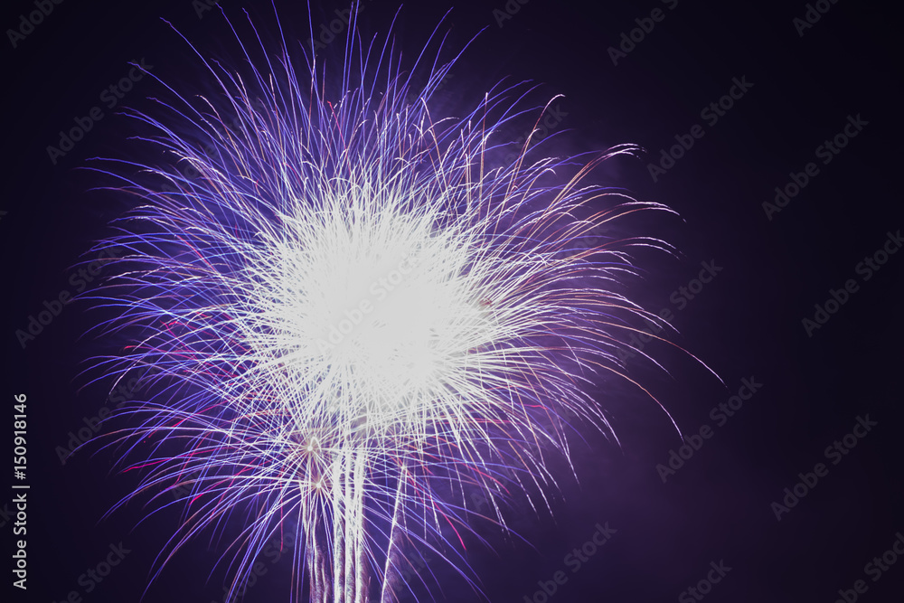 Fototapeta premium A new year's fireworks over the city of Guangzhou, China