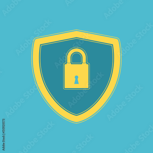 Cyber Security  Icon flat design.
