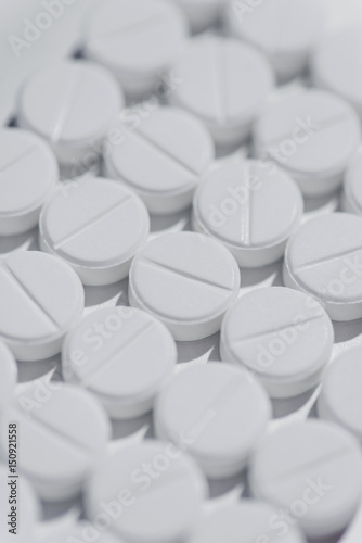 Macro of white pills