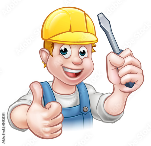 Handyman Electrician With Screwdriver