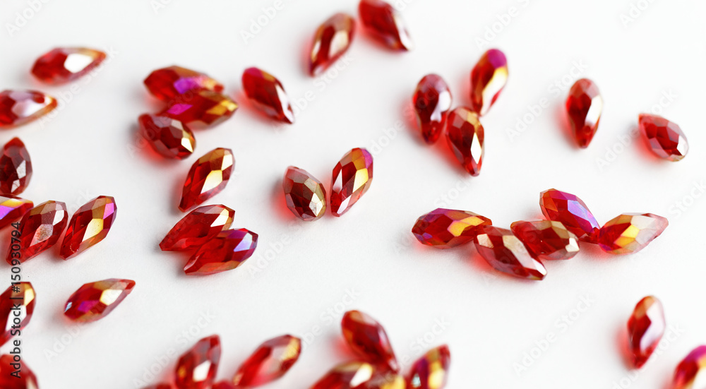Shining red beads Shining red beads