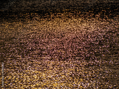 blur abstract bokeh background , sparkling of the water when the sunlight reflects on the surface