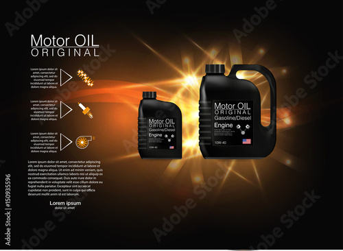 Blank plastic canister for motor oil, vector eps10