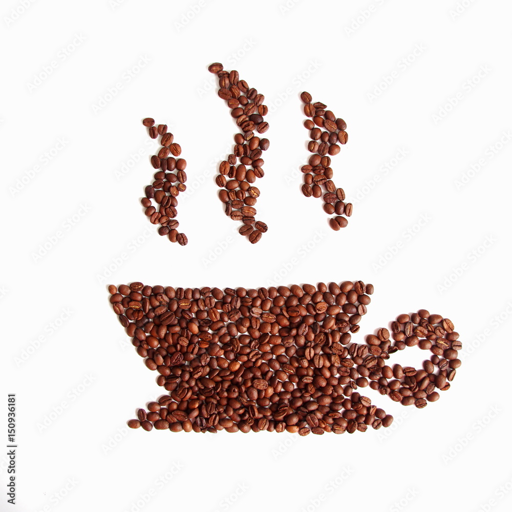 Coffee cup made of beans Coffee cup made of beans