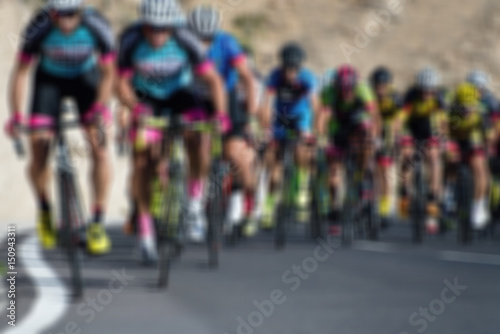 Cycling competition,blur image of asphalt road and bike