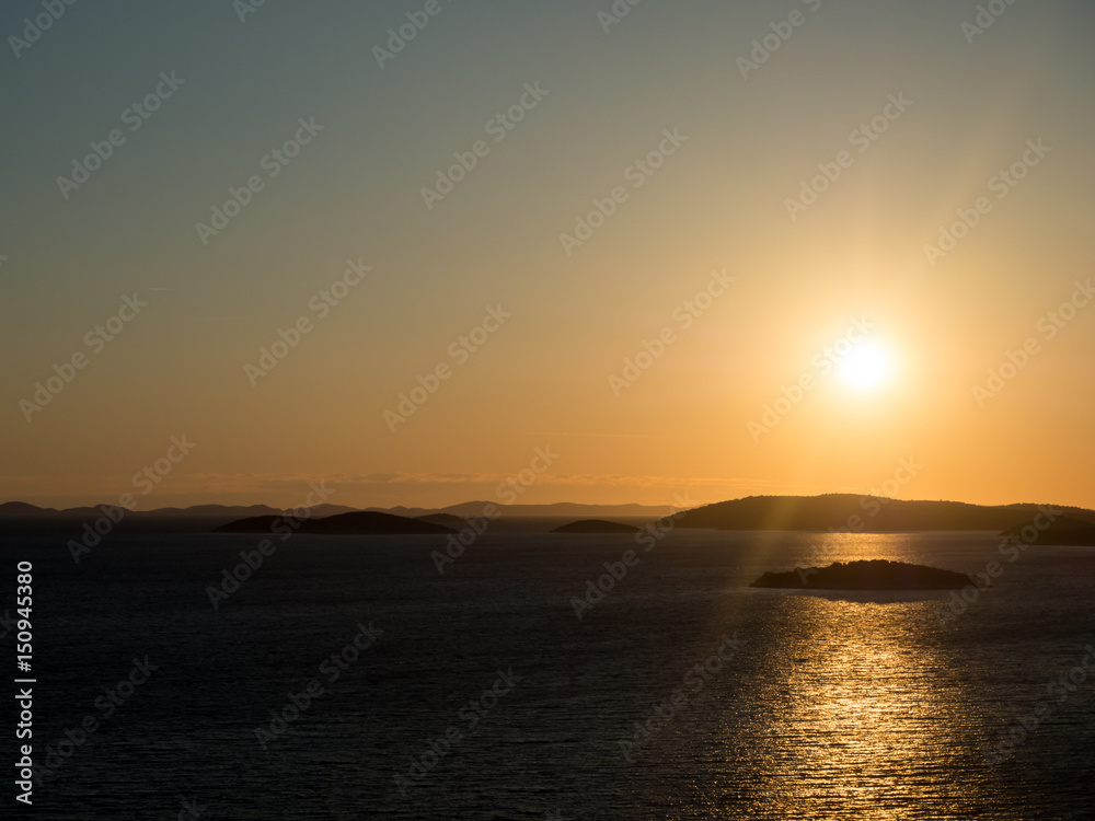 Sunset over Croatian islands