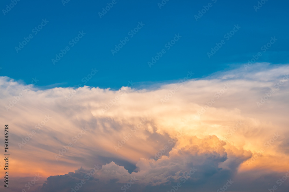 Cloud and sky at sunset.background