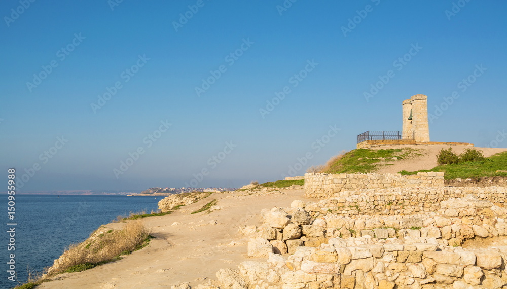Bell on the Black Sea coast in the ancient city of Chersonese