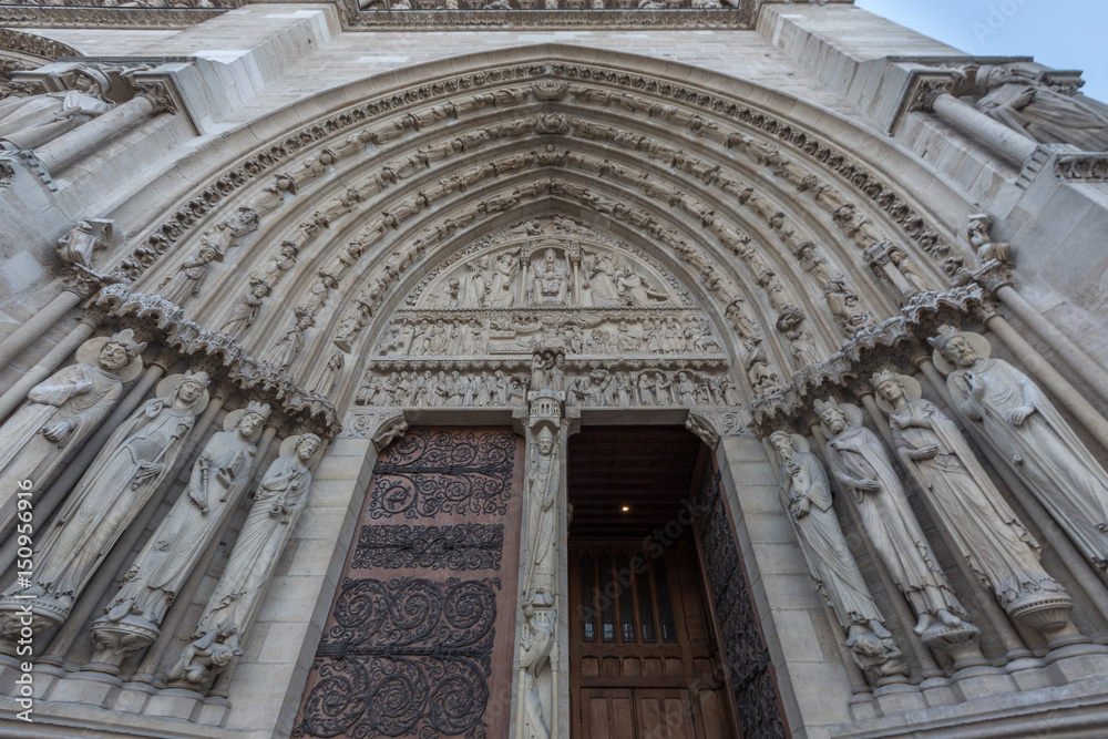 Tympanum of the Notre Dame in Paris, France, World Heritage