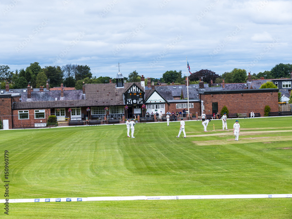 Naklejka premium Alderley Edge Cricket Club is an amateur cricket club based at Alderley Edge in Cheshire. 