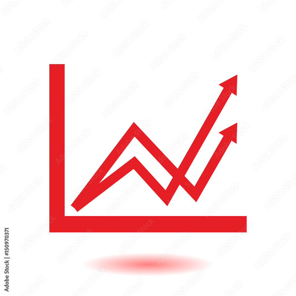 Business graph. Infographic. Chart icon. Growing graph simbol. Flat design style. Business graph. Infographic. Chart icon. Growing graph simbol. Flat design style.