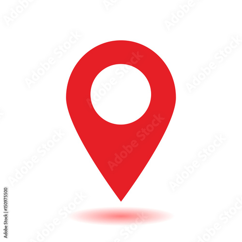 Map pointer icon. GPS location sign. Flat design style. 