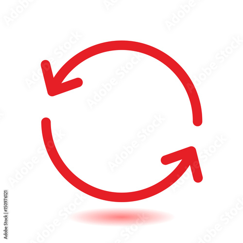 Obraz na płótnie Ciircular arrow sign vector icon. Flat design style.