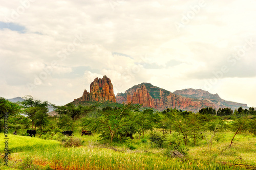 Landscape shot in Tigray province, Ethiopia, Africa