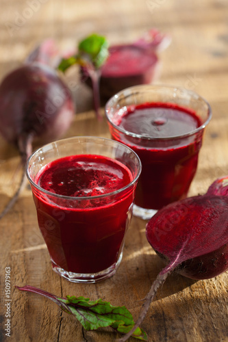 fresh healthy beetroot juice and vegetable
