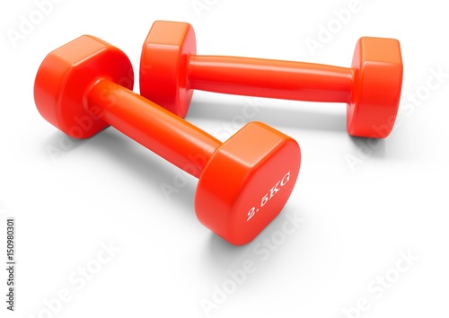 3D rendering Dumbbells for sports isolated on white background