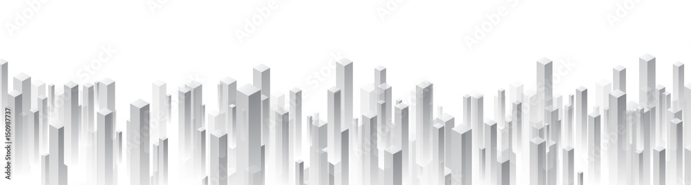 Gray perspective 3d geometric banner.