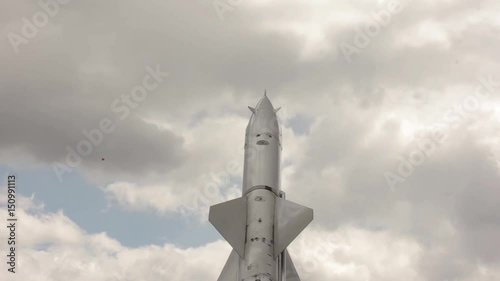 anti-aircraft missiles on a sky background. military conflict photo