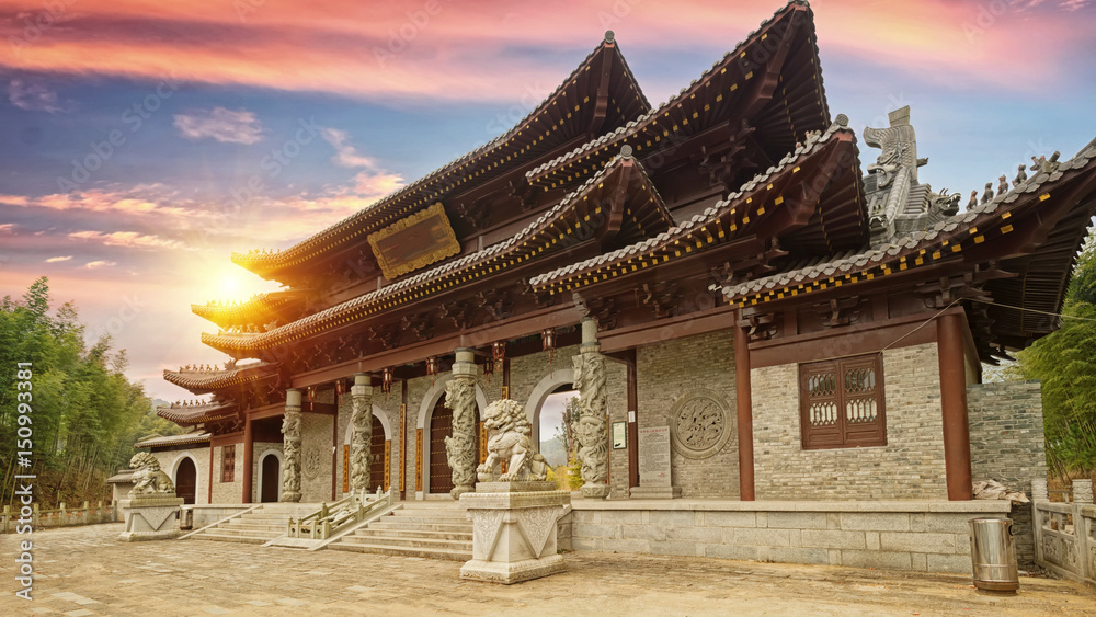 Fototapeta premium ancient religious sites，Chinese ancient architecture,temple