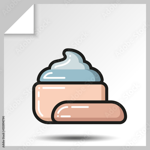 Beauty cosmetic cream, jars icons. Vector Isolated flat colorful illustration.