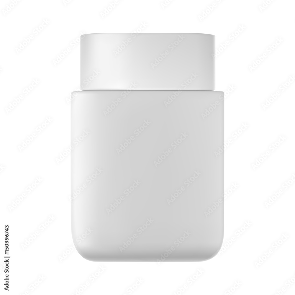 Isolated cream bottle on white background. 3D illustration.