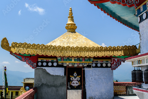  Zang Dhok Palri Phodang is a Buddhist monastery in Kalimpong in West Bengal, India. The monastery is located atop Durpin Hill. It was consecrated in 1976 by the visiting Dalai Lama. photo