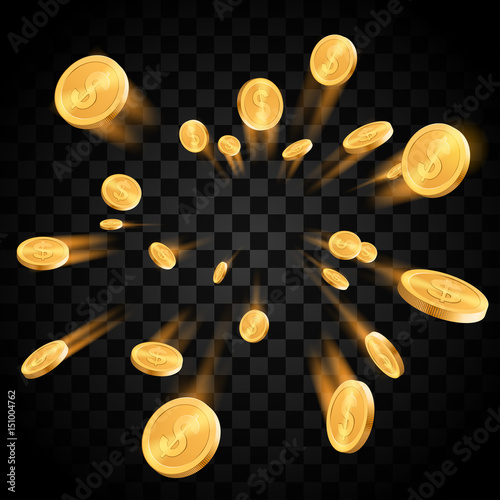 Gold coins explosion