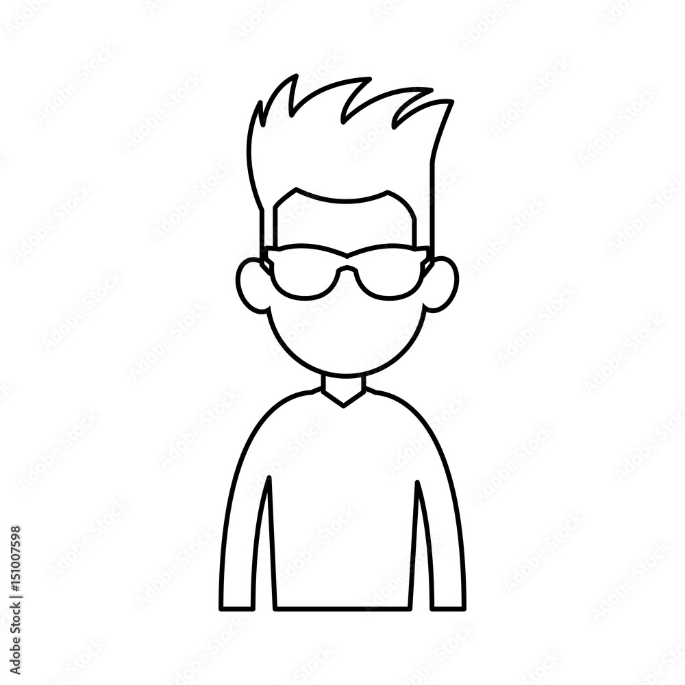 portrait man no face avatar image vector illustration icon