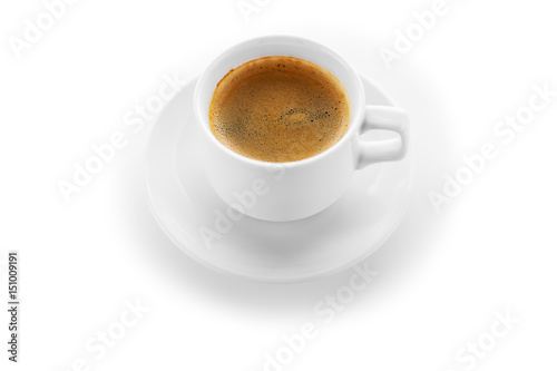 coffee isolated on a white wooden table