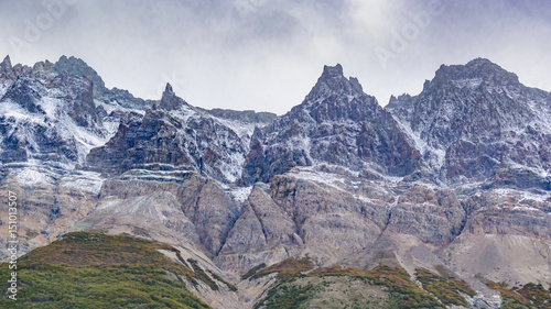 Pointed Snowy Mountains Patagonia Landscape El Chalten Argentina