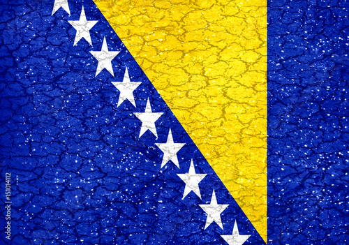 Bosnia Herzegovina Flag Urban Grunge Pattern