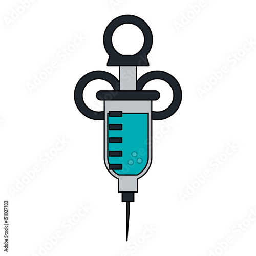 color image cartoon syringe with dental anesthesia vector illustration
