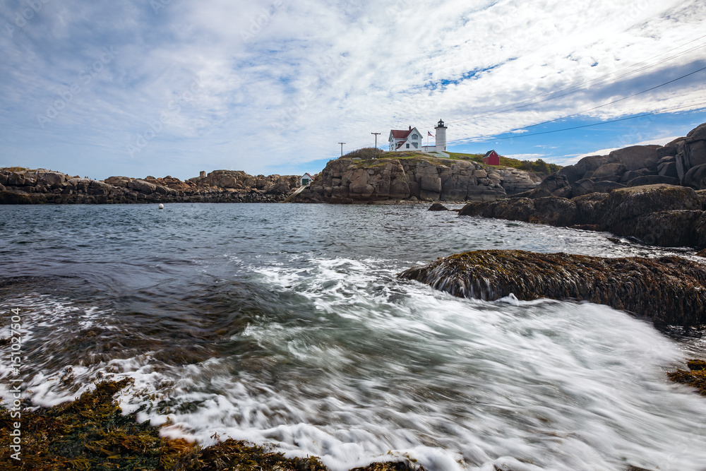 Cape Neddick Lighthouse (Nubble Lighthouse) at Old York Village, Maine, USA Cape Neddick Lighthouse (Nubble Lighthouse) at Old York Village, Maine, USA