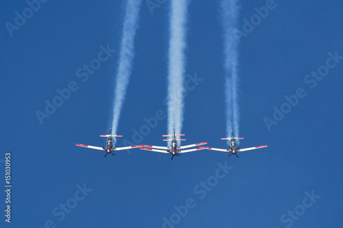 Synchronized flight of 4 planes in the team during Israeli 69st independent day 