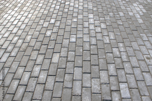 the pavement of gray paving stones