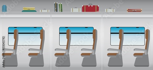 Flat Design of Inside Passenger train