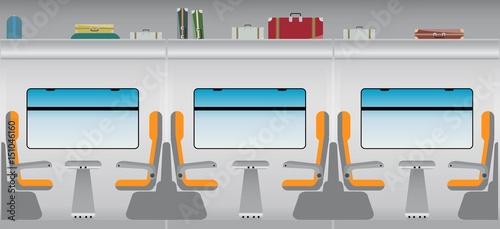 Flat Design of Inside Passenger train