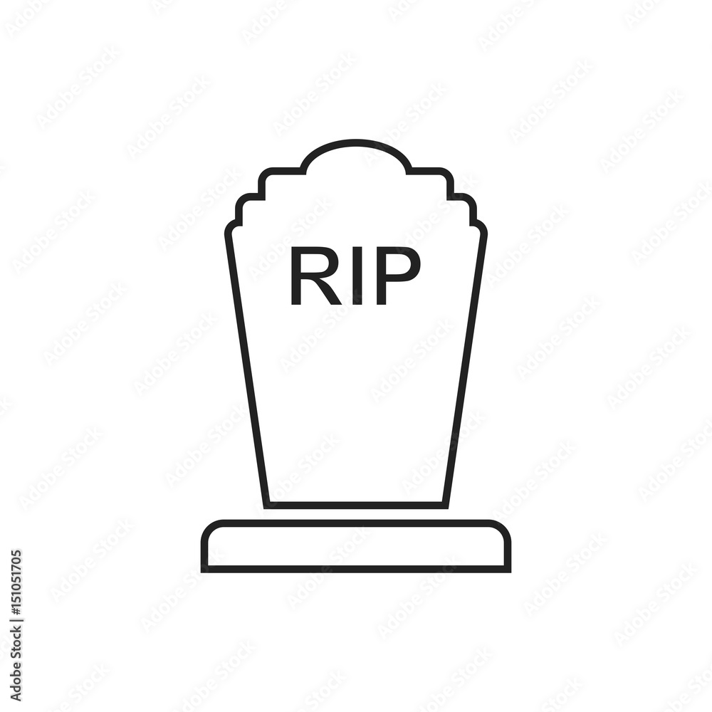 Halloween grave icon in line style. Gravestone vector illustration. Rip tombstone flat icon. Halloween grave icon in line style. Gravestone vector illustration. Rip tombstone flat icon.