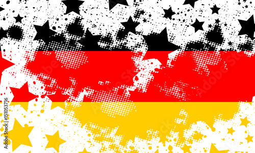 Vector German grunge flag. Using for decoration works. Vector Deutsch grunge flag.
