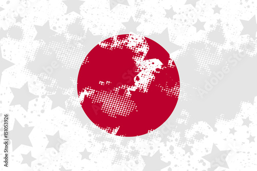 Vector Japanese grunge flag. Using for decoration works.