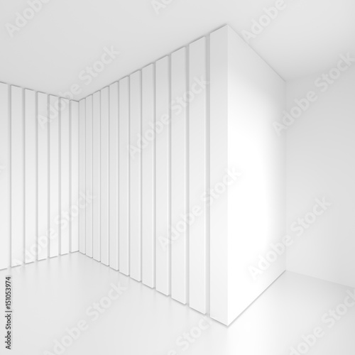 Abstract Architecture Design. White Modern Background. Minimal Building Construction