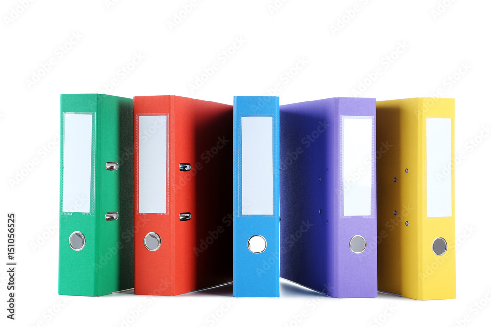 Colorful office folders isolated on a white Colorful office folders isolated on a white