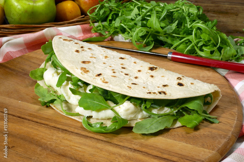 Piadina stracchino e rucola photo