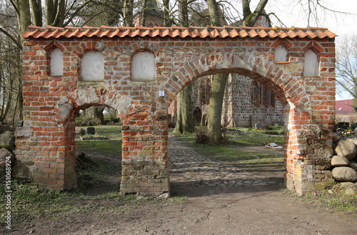Portal of cemetery in Gross Kiesow, Mecklenburg-Vorpommern, Germany