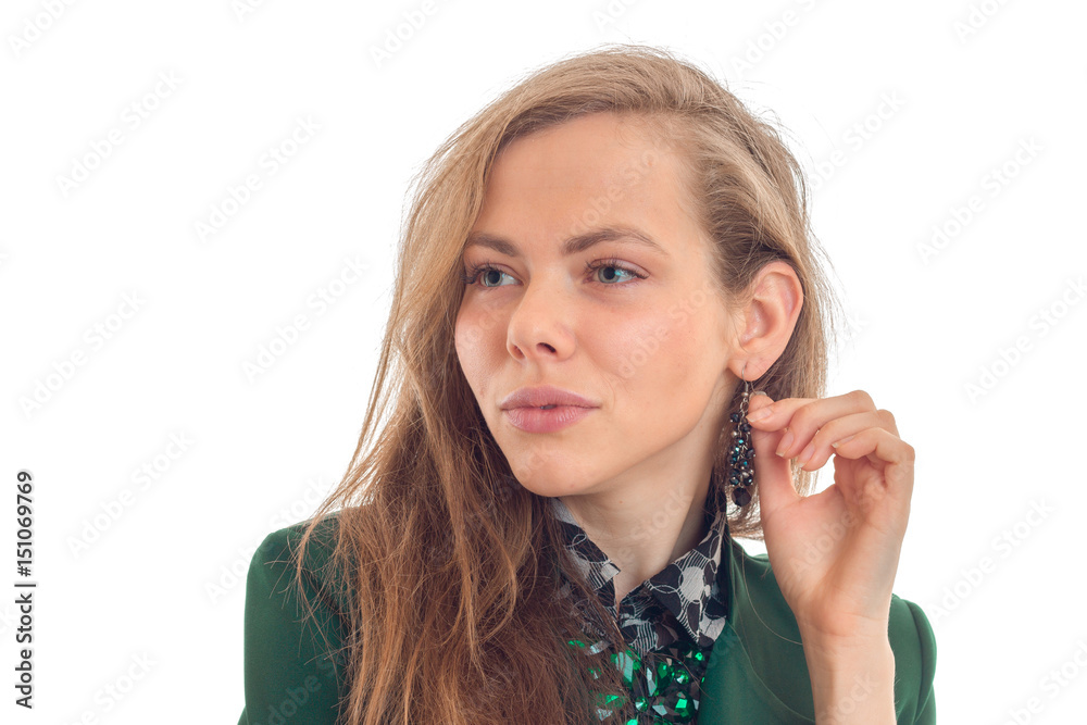 Portrait of charming young blonde isolated on white background Portrait of charming young blonde isolated on white background