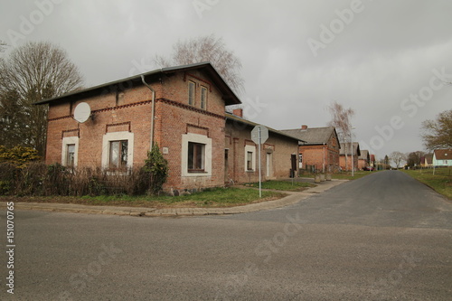 Fototapeta Naklejka Na Ścianę i Meble -  Row of houses listed as monuments in Dargezin, Mecklenburg-Vorpommern, Germany