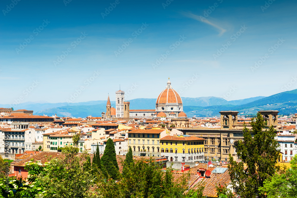 Panoramic view of  Florence, Italy.