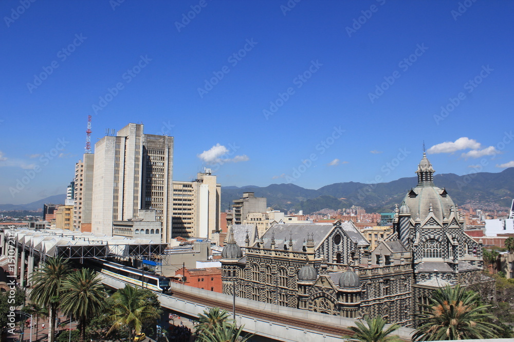 Panorámica, sector centro de la ciudad. Medellín, Antioquia, Colombia.