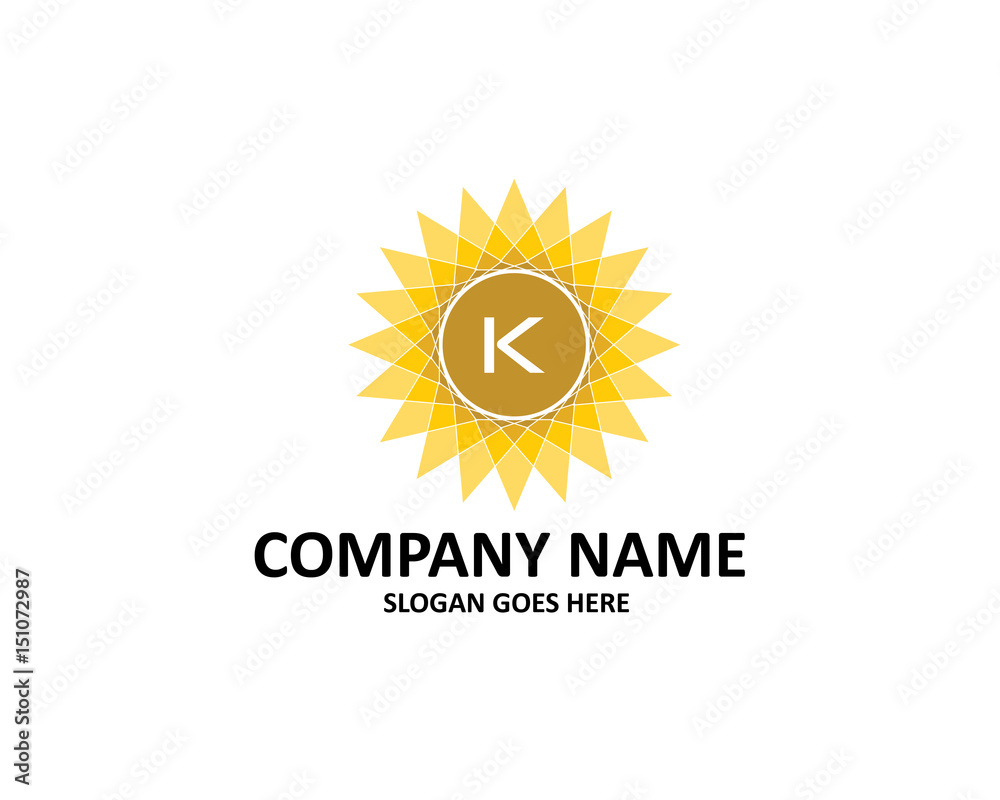 Fototapeta premium K Letter Sun Logo