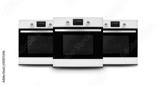 Household appliances. Three Oven. Isolated